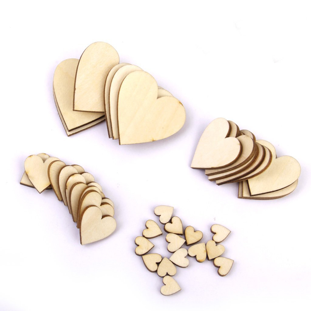 100pcs Ϲ   DIY   ȥ   Ʈ  Scrapbooking ũƮ ī Painted Ȯ  Patten/100pcs Plain Wood Simple DIY Wooden Hearts Embellishment Kid